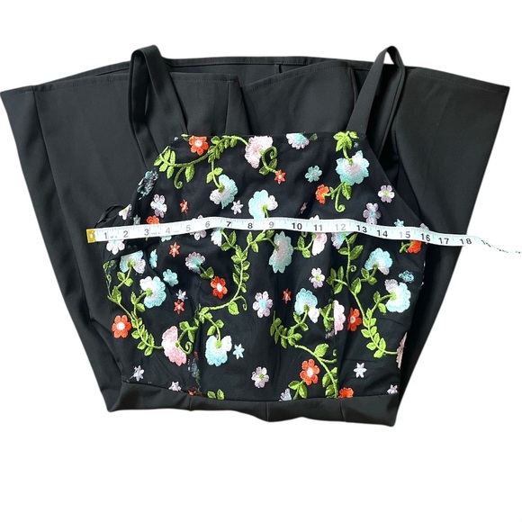 Superfoxx Floral Embroidered Black Mini Dress - Picture 3 of 5